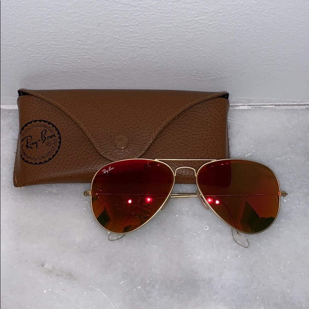 Orange Mirrored Ray Ban Sunglasses